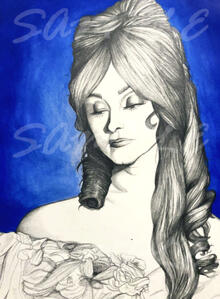 Portrait Study of Sharon Tate - India Ink & Graphite, 2021
